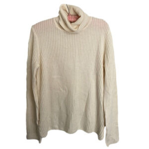 A.l.c. Cashmere Wool Blend Emry Ivory White Criss Cross Knit Sweater Large